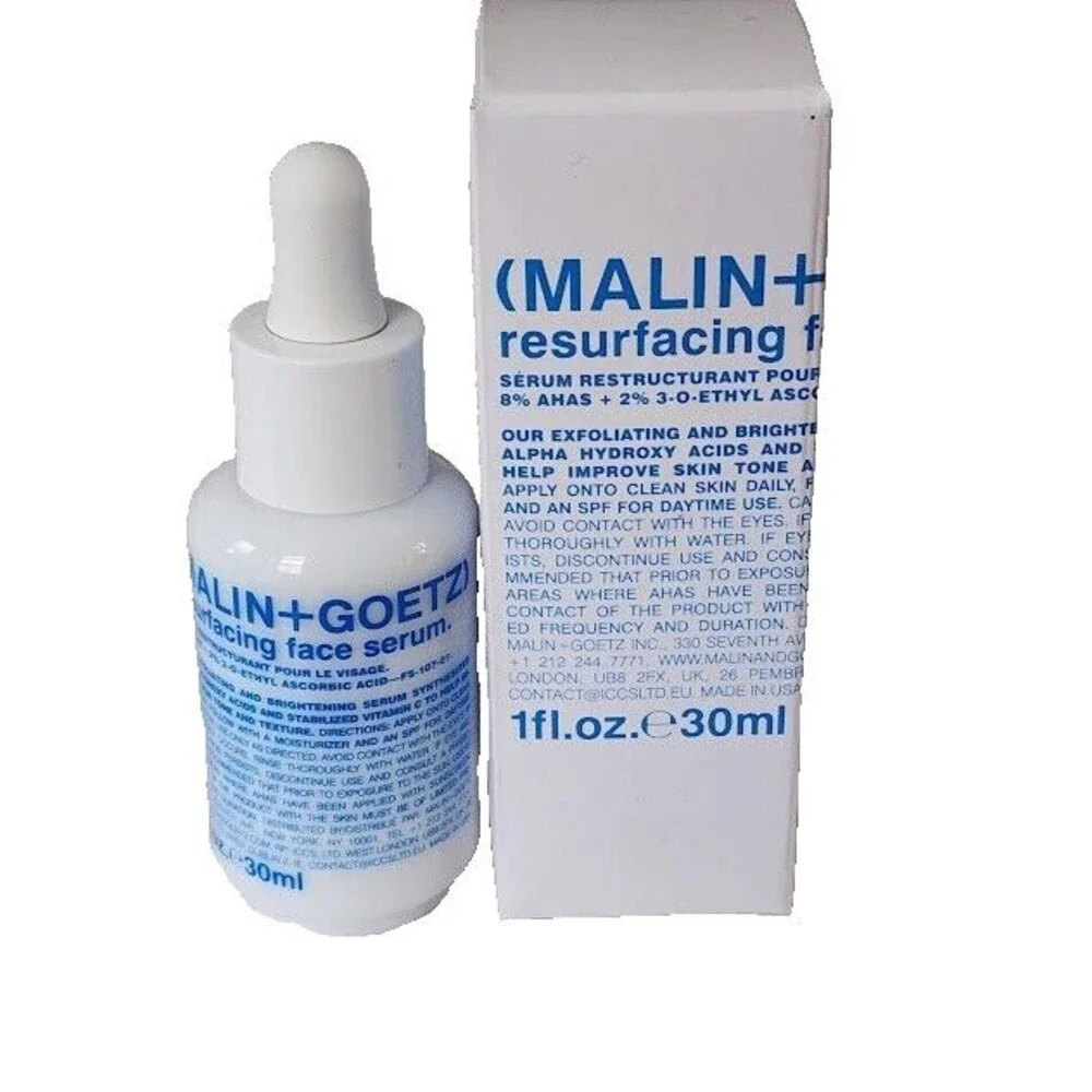 Malin + Goetz Resurfacing Face Serum Vitamin C 1 oz Bottle Skin Tone Texture NIB